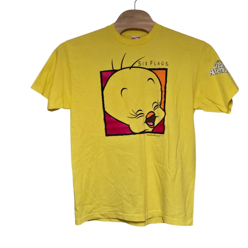 1992 Tweety Bird Six Flags Single Stitch T-Shirt Size Adult XXL Yellow